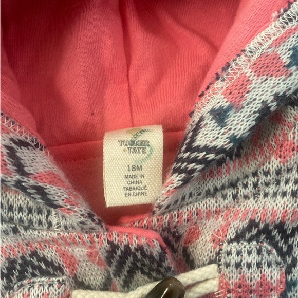 Tucker + Tate Girl’s Sweater cardigan knit cape Hoodie Pink 18 Months - Picture 4 of 5